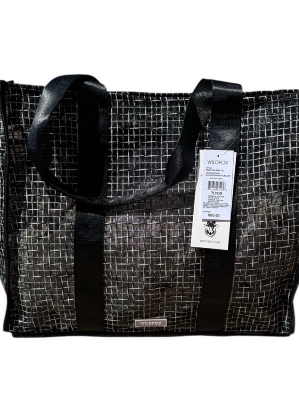 Wildfox Black and White Grid Tote